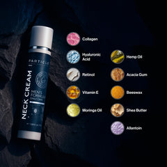 Particle Neck Cream application in action with fast absorption for mornings