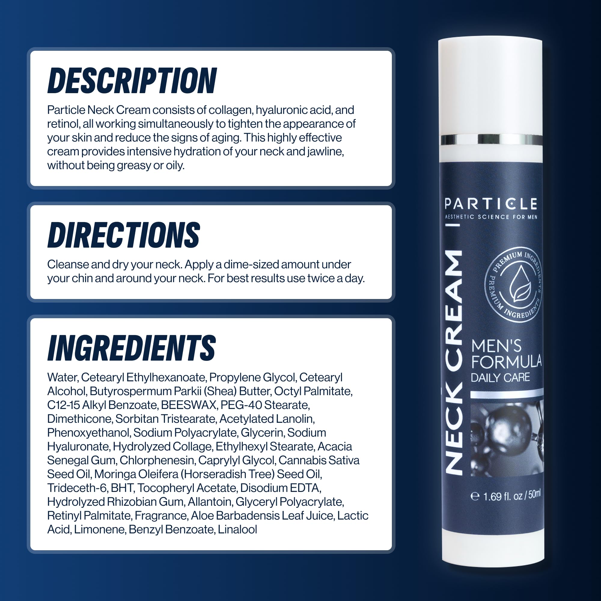 Particle Neck Cream hands applying on neck demonstrating quick routine and hydration