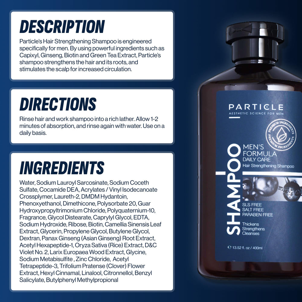 Paraben-free and salt-free Particle shampoo suitable for daily use.