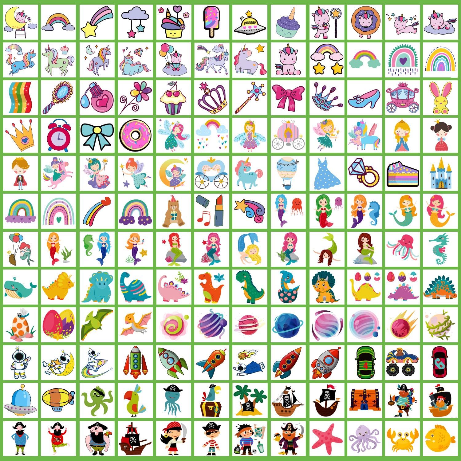 Partywind 408 tatuajes para niños, aplicación con agua rápida y divertida