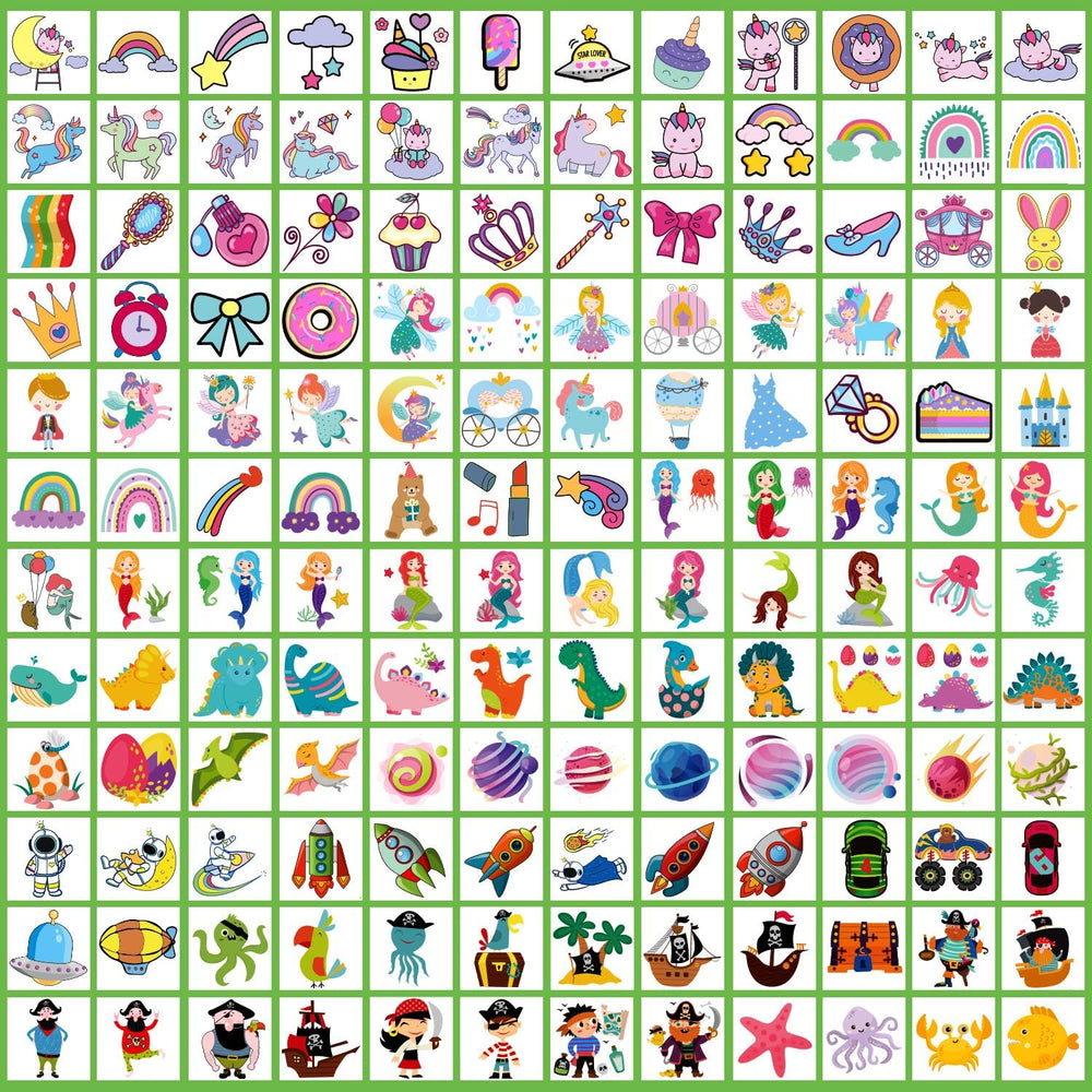 Partywind 408 tatuajes para niños, aplicación con agua rápida y divertida