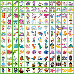 Partywind 408 tatuajes para niños, aplicación con agua rápida y divertida