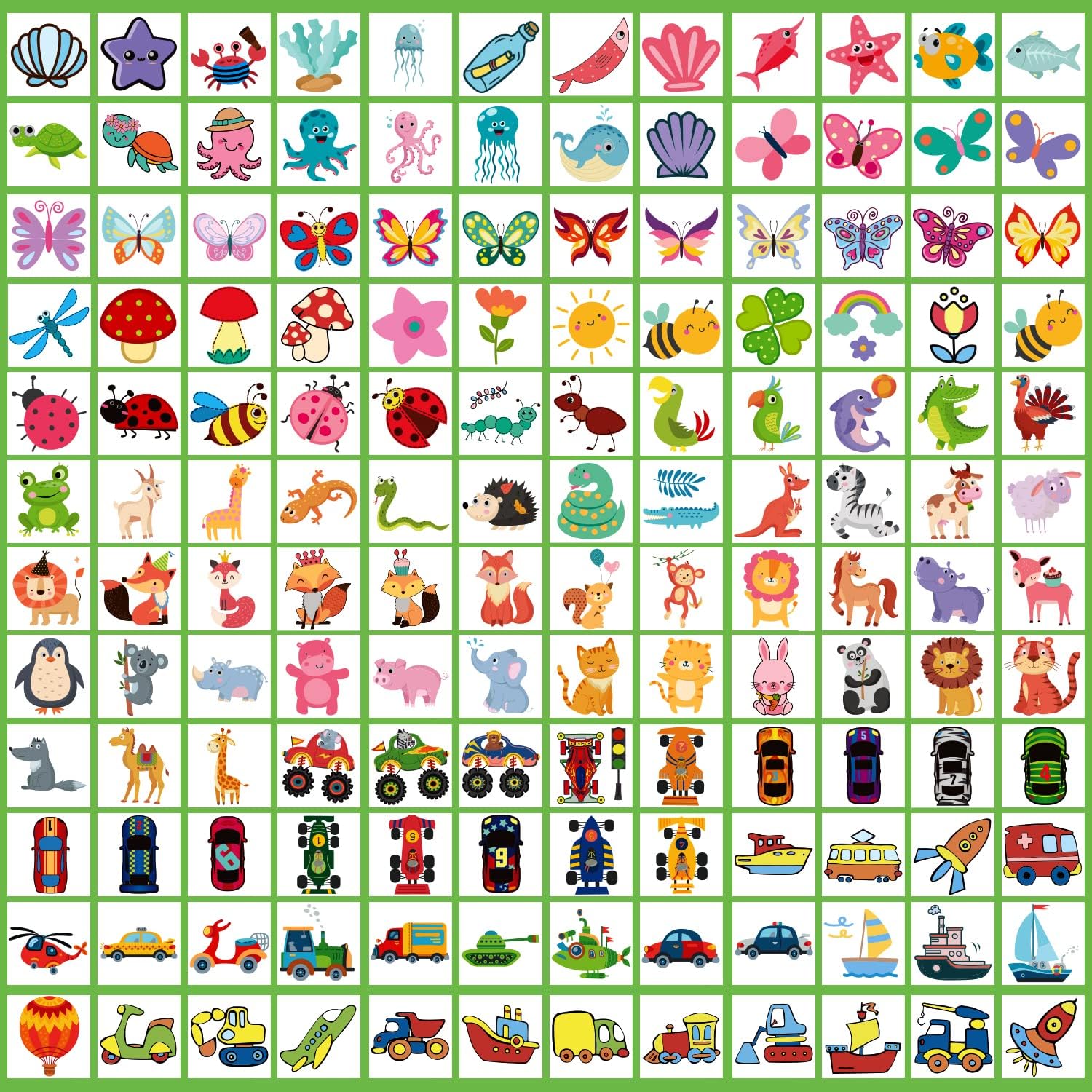 Partywind 408 tatuajes para niños, diseños diversos para juegos y sorpresas