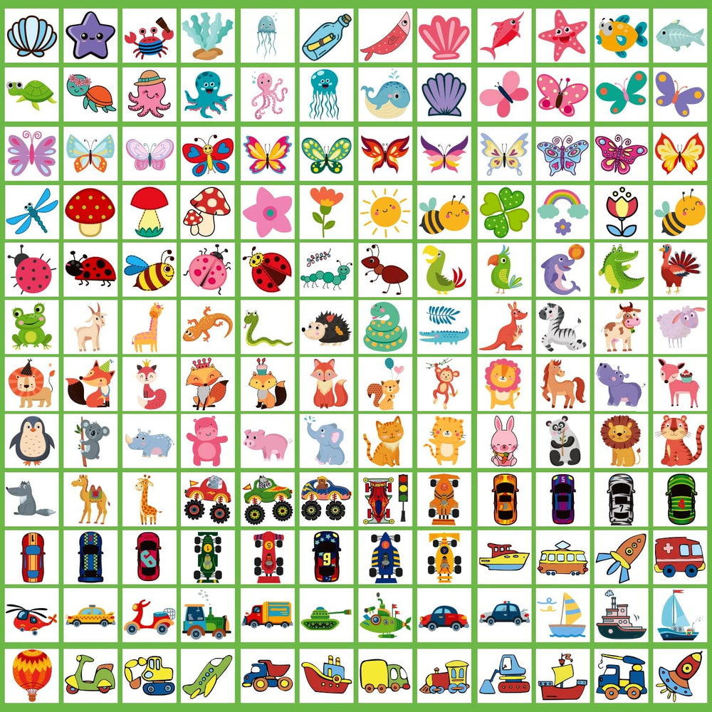 Partywind 408 tatuajes para niños, diseños diversos para juegos y sorpresas