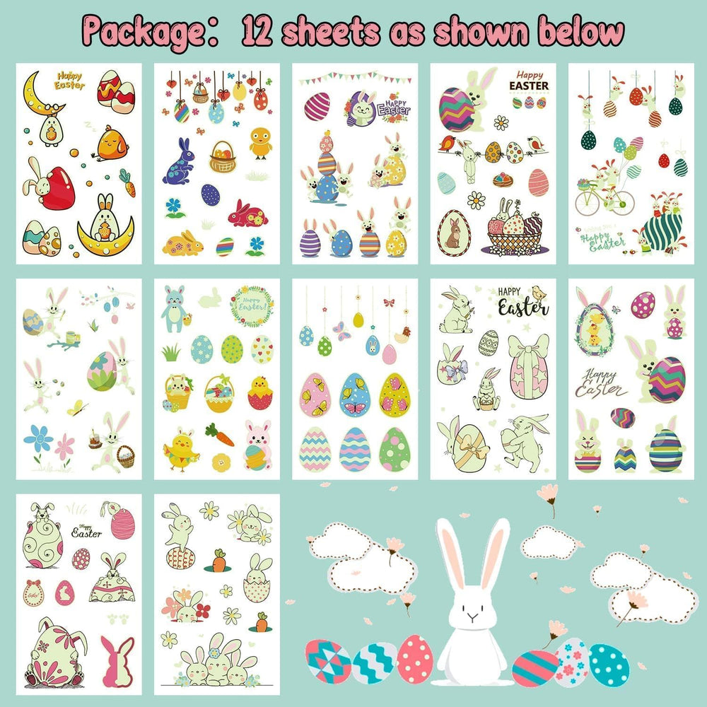 Partywind luminous Easter tattoos carrot patterns enhance glow-in-the-dark party decor