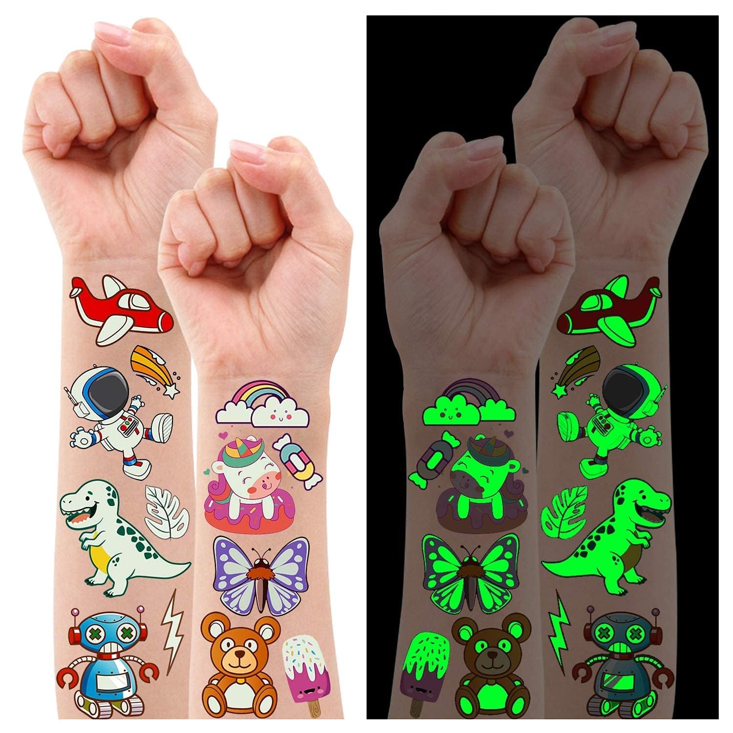 Partywind luminous mermaid tattoo for kids, ideal for party glow and photos