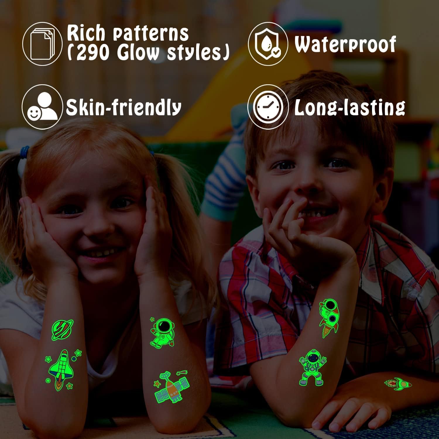 PARTYWIND stars tattoo design creates glow-ready accents