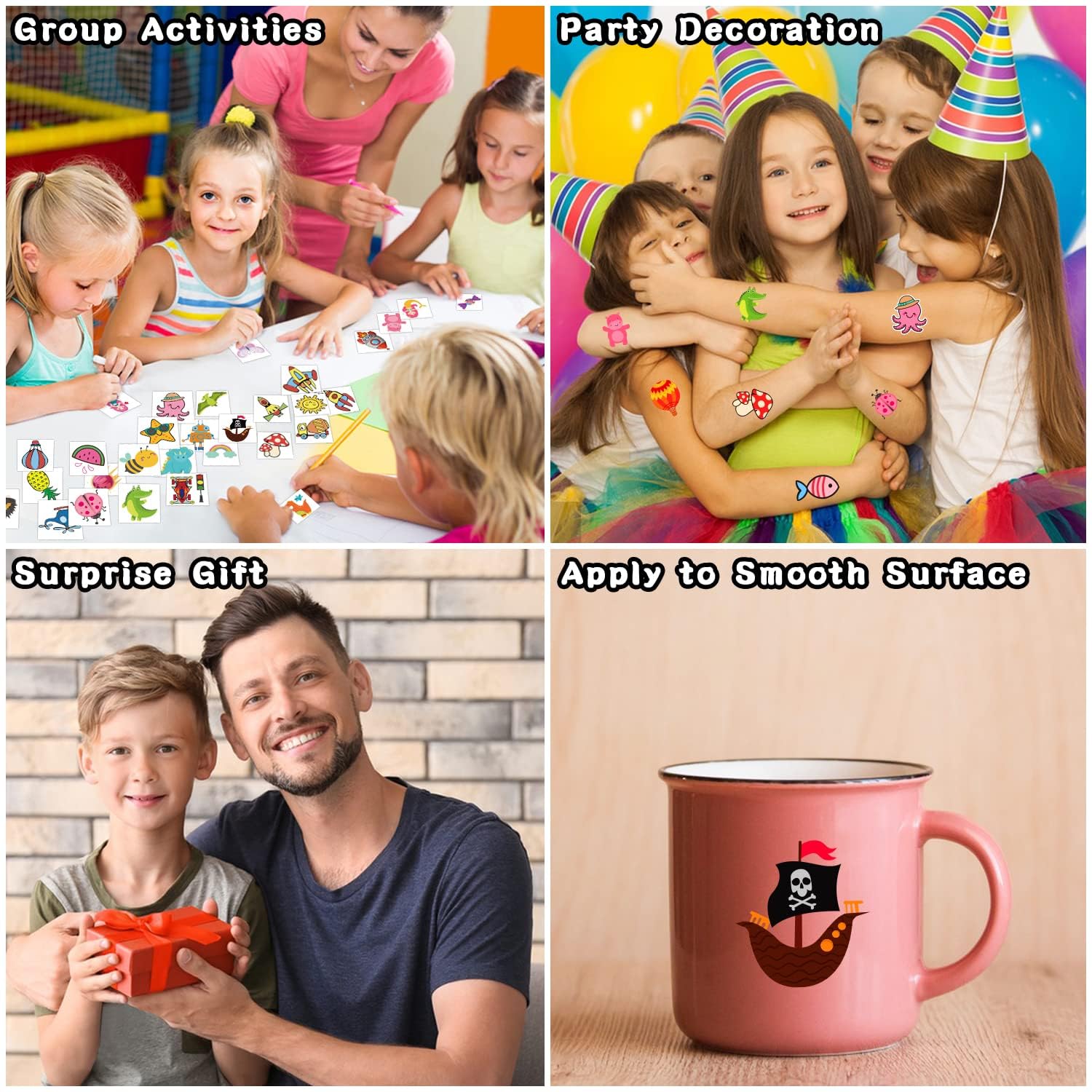 PARTYWIND tatuaje coche, útil como regalo de cumpleaños y actividad creativa.