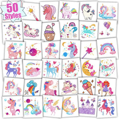 Tatuajes brillantes PARTYWIND para niñas, 50 estilos para fiestas.