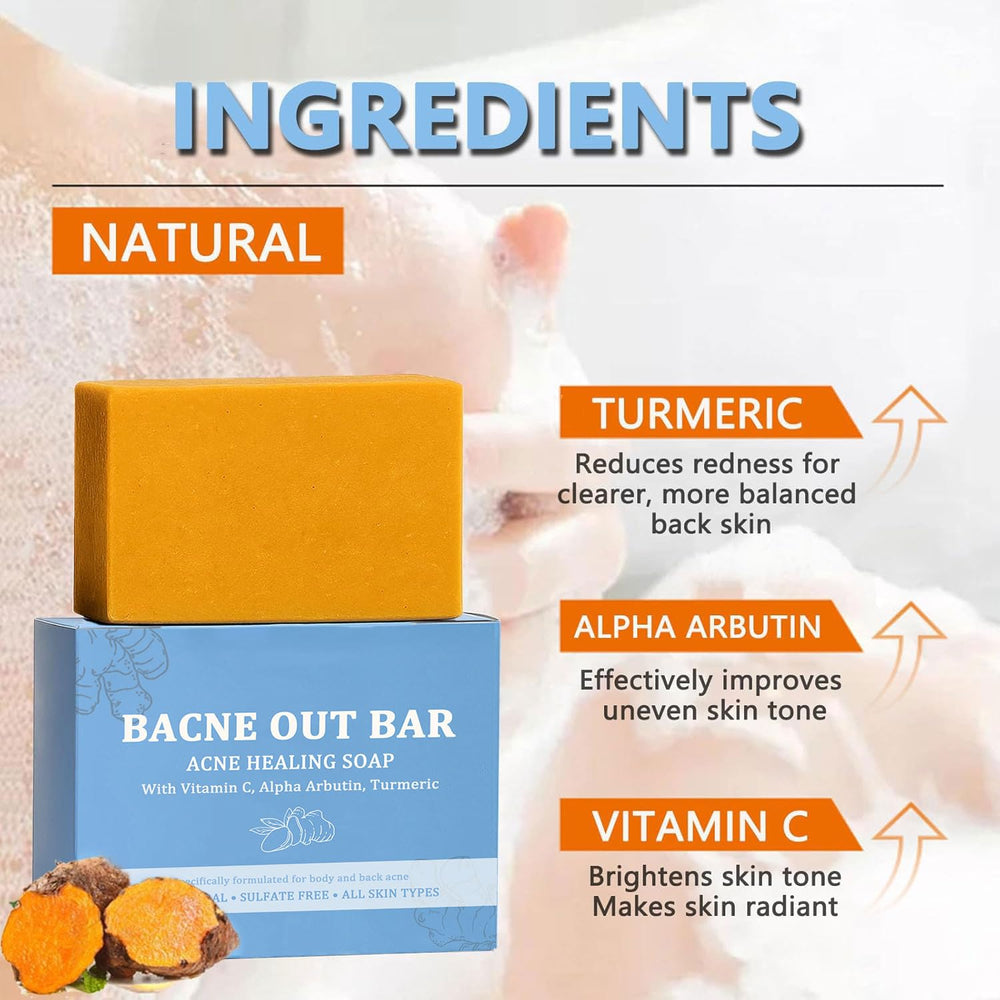 PARWENE Bacne Out Bar espuma lujosa para cuerpo y rostro, sensación suave.