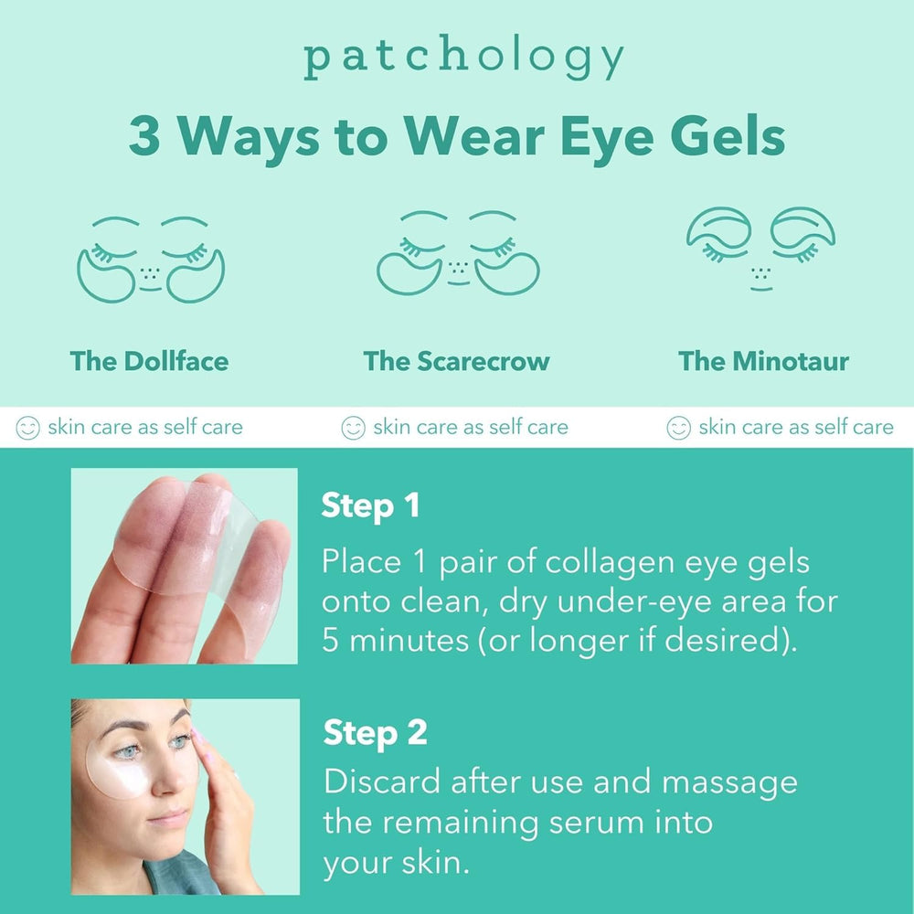 Patchology 30-pairs biodegradable hydrogel patches stay put during use.