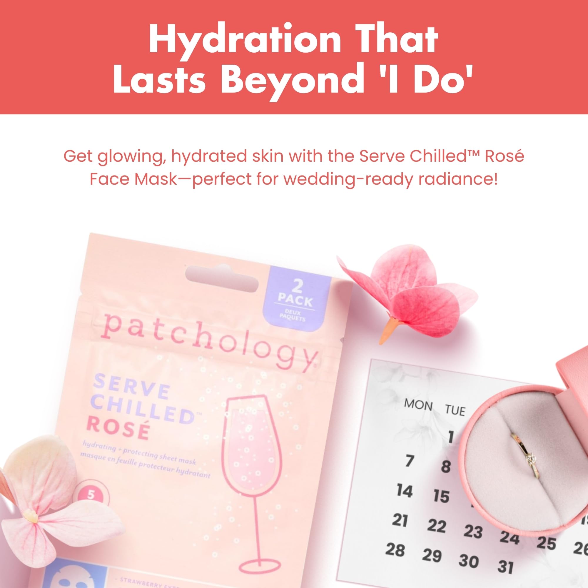 Patchology bridal prep glow in wedding-day routine with a mask.