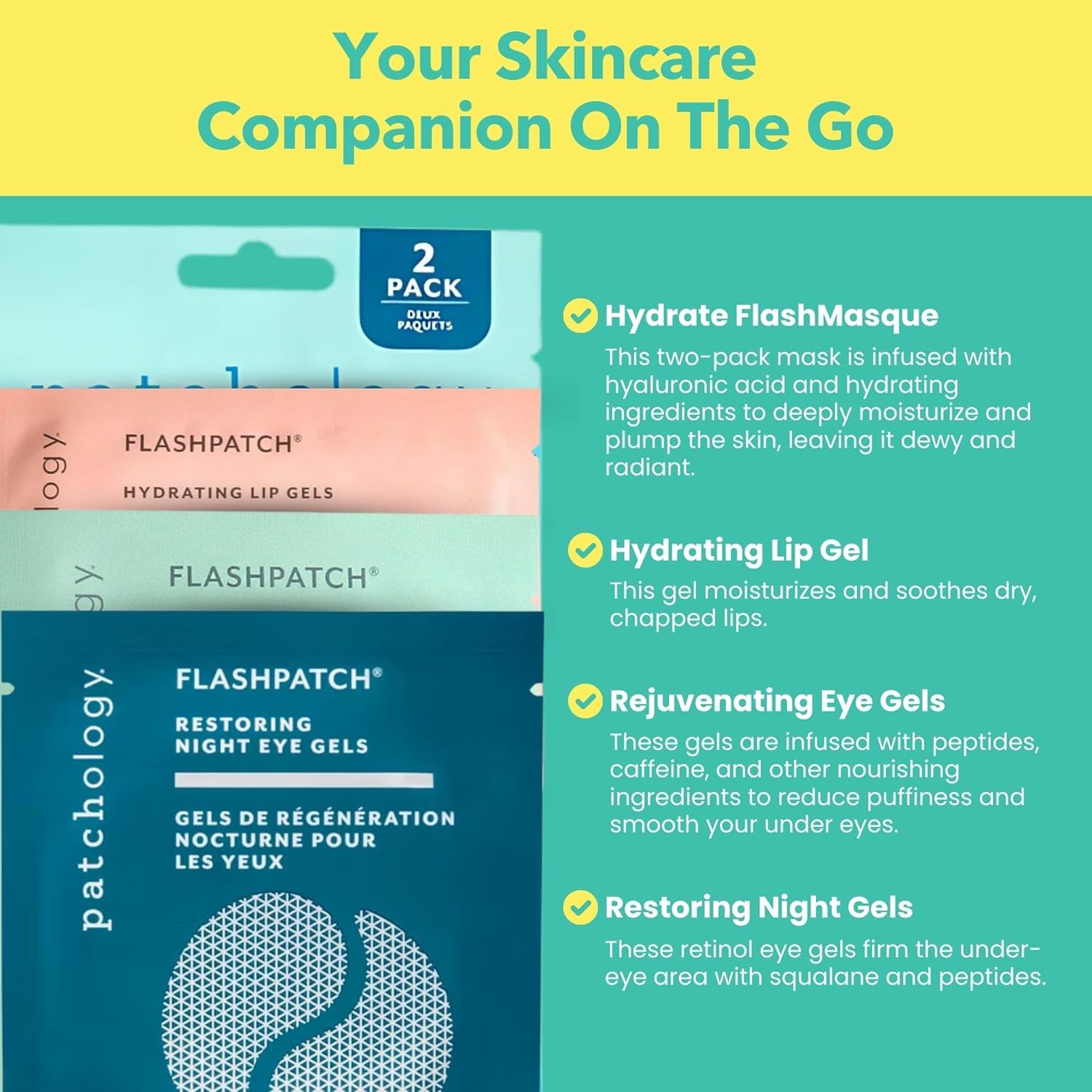 Geles nocturnos restauradores con retinol y colágeno para el cuidado nocturno.