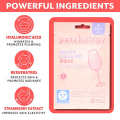 Patchology Hyaluronic Acid sheet with moisture droplets for deep hydration.