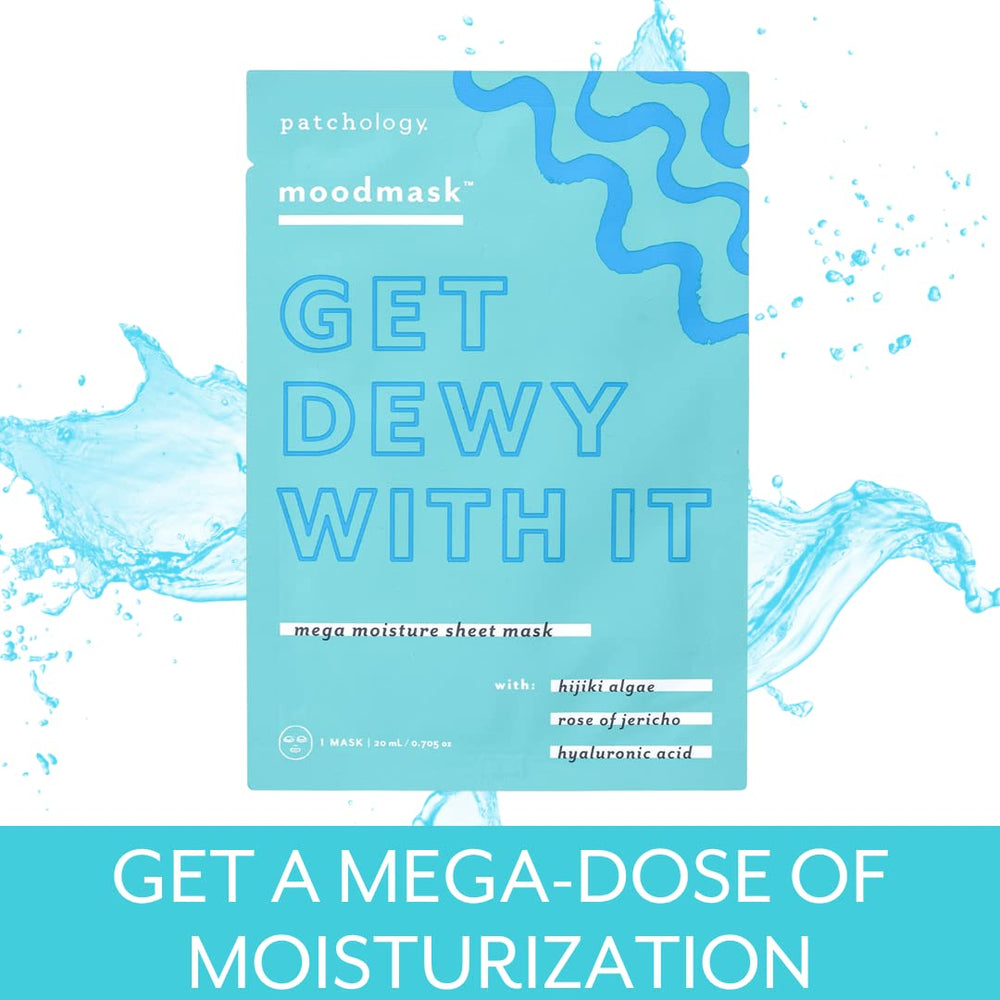 Patchology Moodmask Get Dewy With It, sensación refrescante durante la mascarilla para piel revitalizada.
