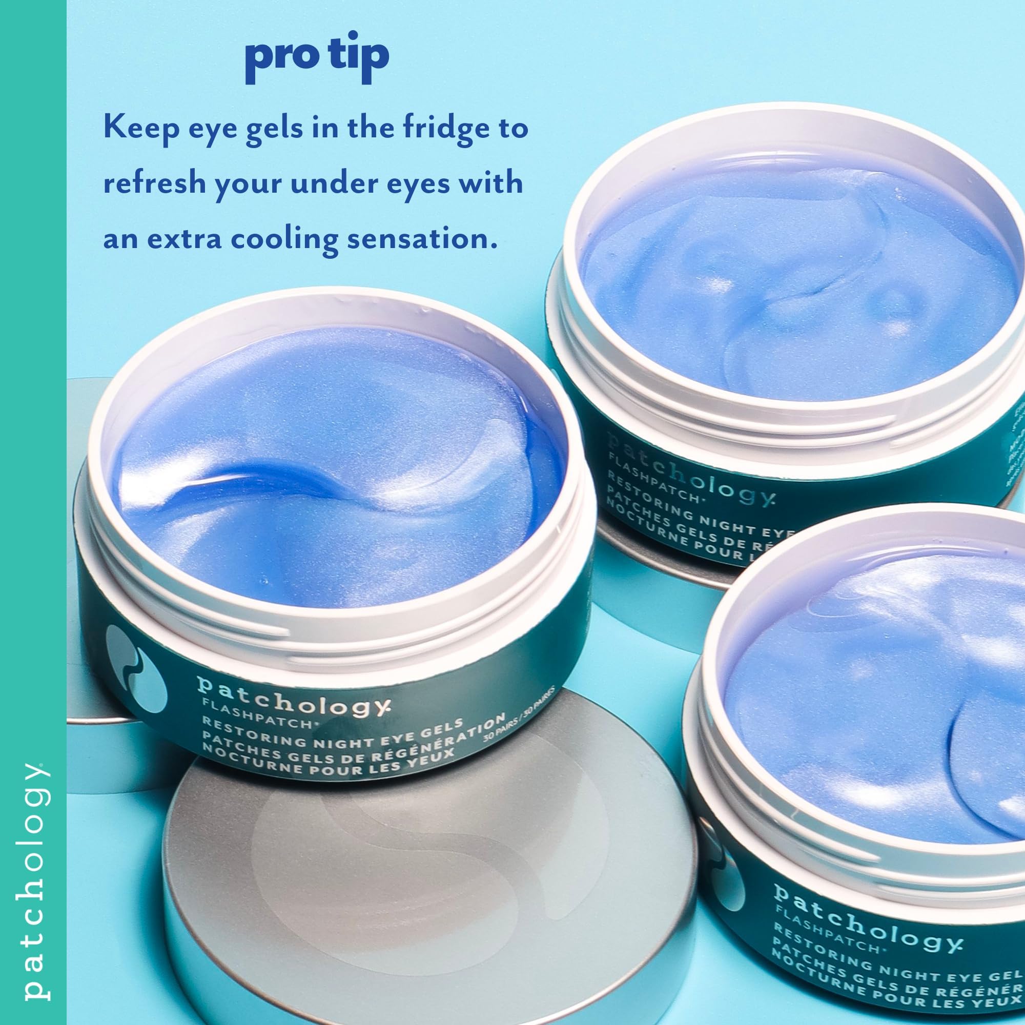 Patchology pack de 5 pares para cuidado nocturno de ojos.