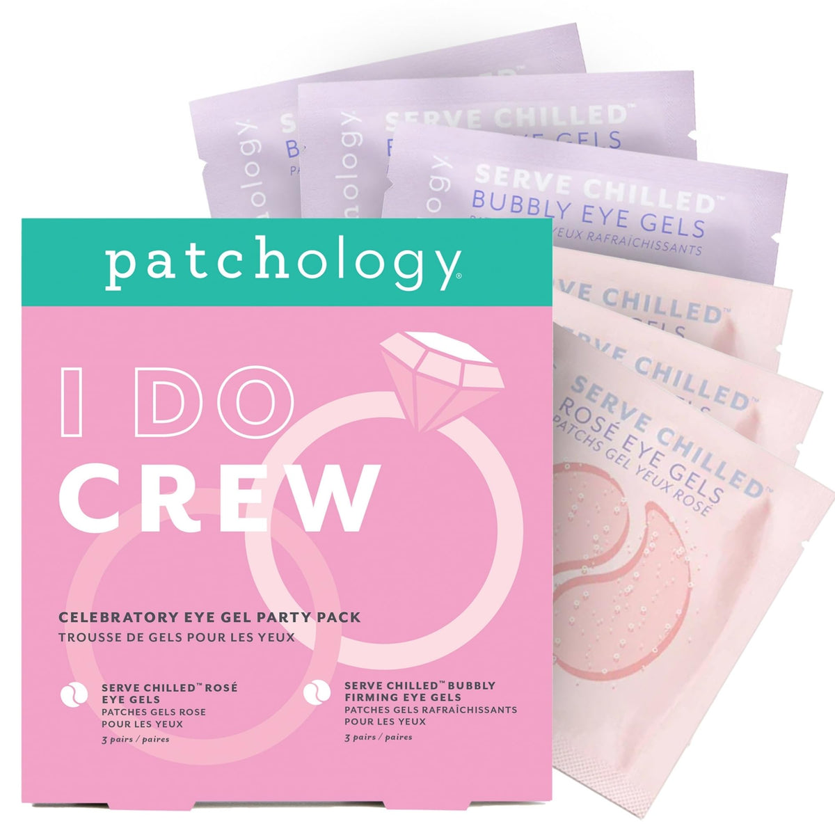 Patchology parches para ojos Rosé Bubbly con efecto refrescante.