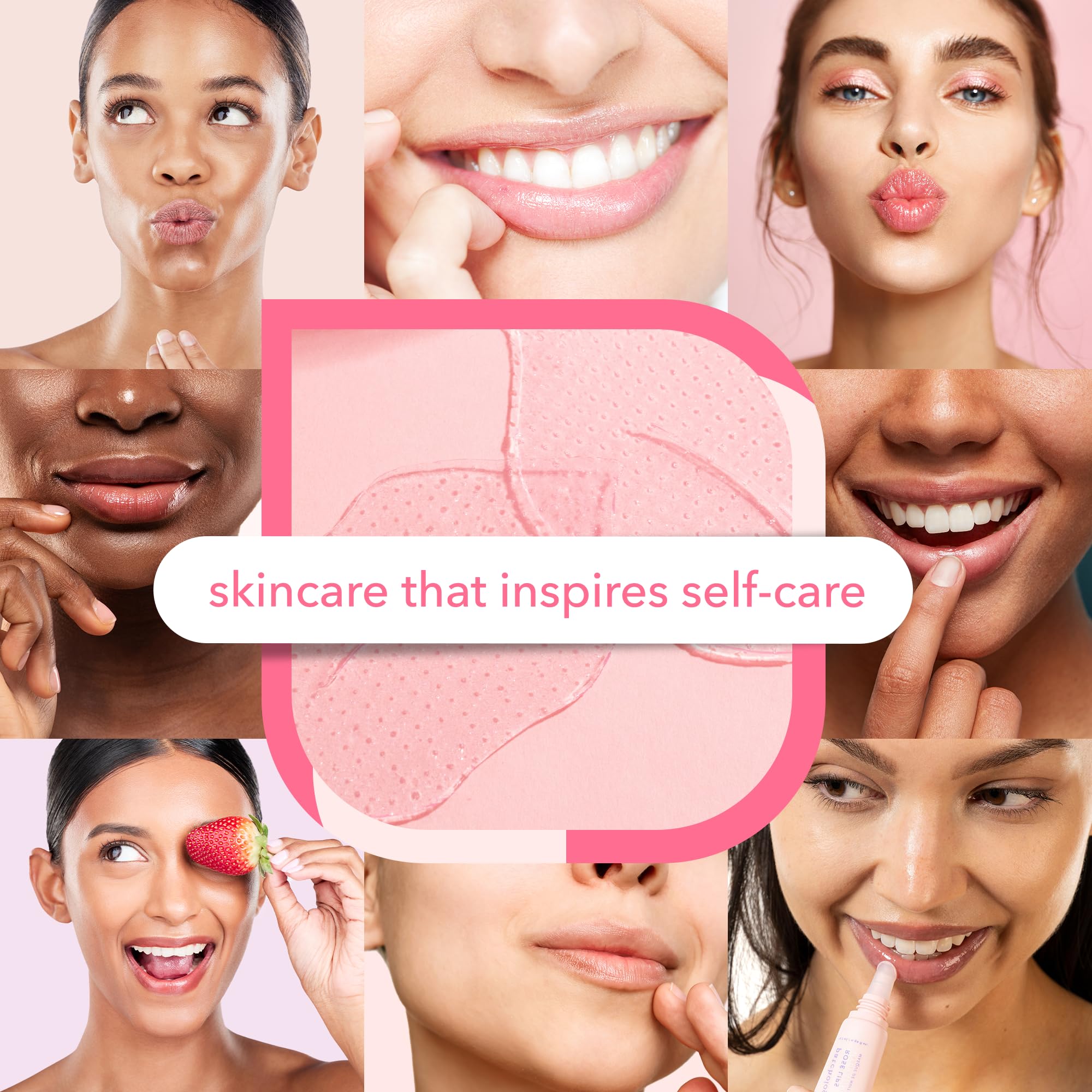 Patchology Rosé Lip Sleeping Mask in use as part of nightly routine for hydrated lips.
