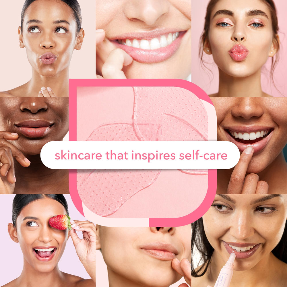 Patchology Rosé Lip Sleeping Mask in use as part of nightly routine for hydrated lips.