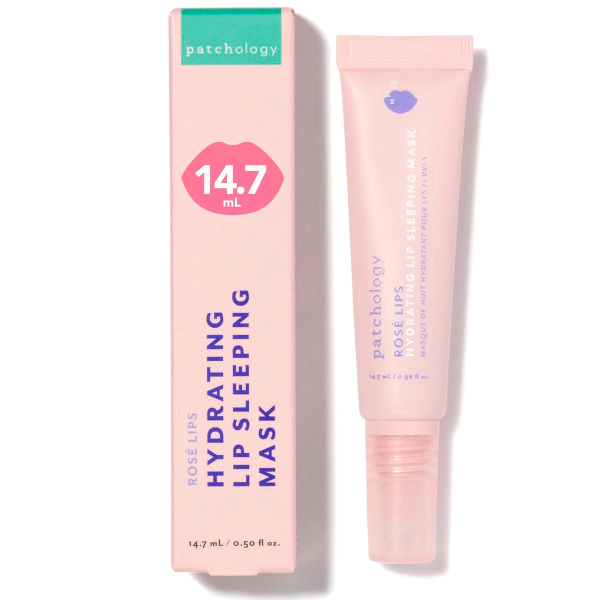 Patchology Rosé Lip Sleeping Mask tub for overnight hydration and smoother lips.