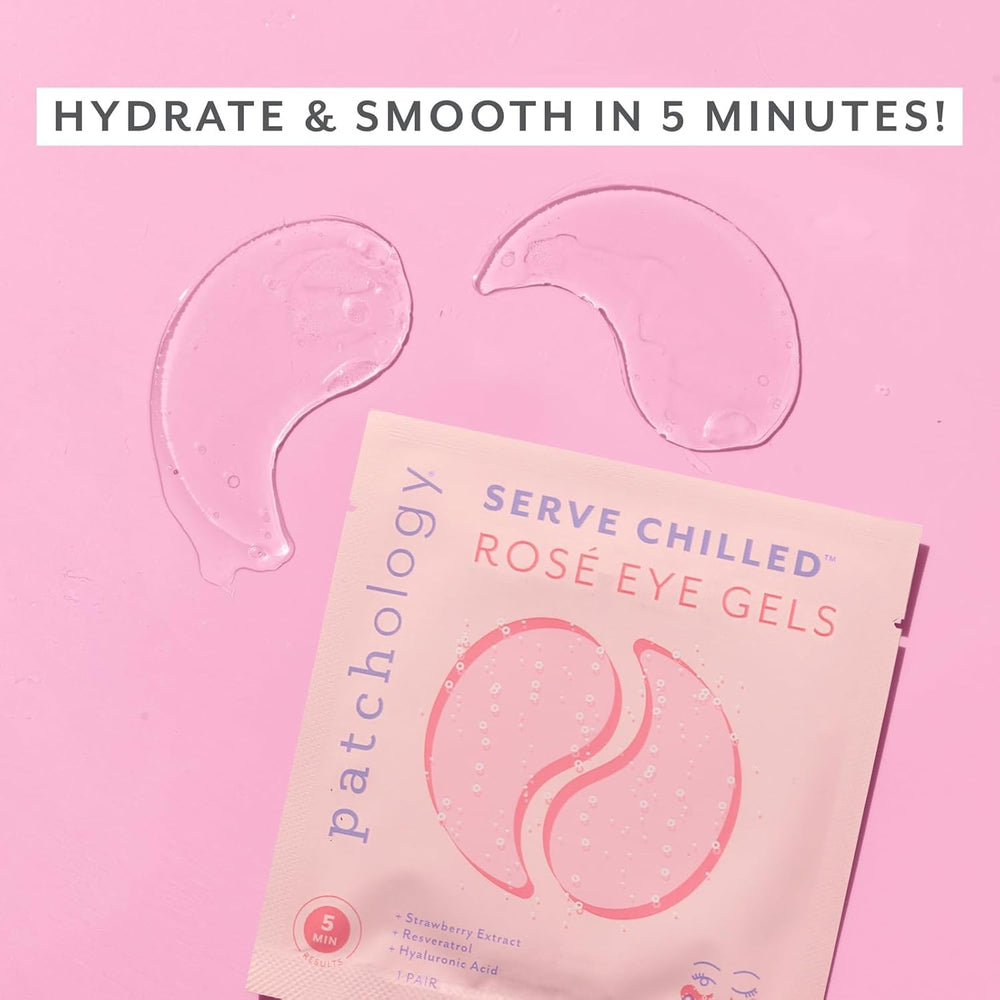 Parches gel rosé con textura refrescante para hidratación rápida
