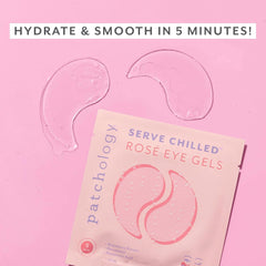 Parches gel rosé con textura refrescante para hidratación rápida