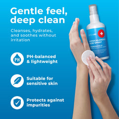 PatchRx HOCL spray dermatologist-tested label communicates gentle skincare