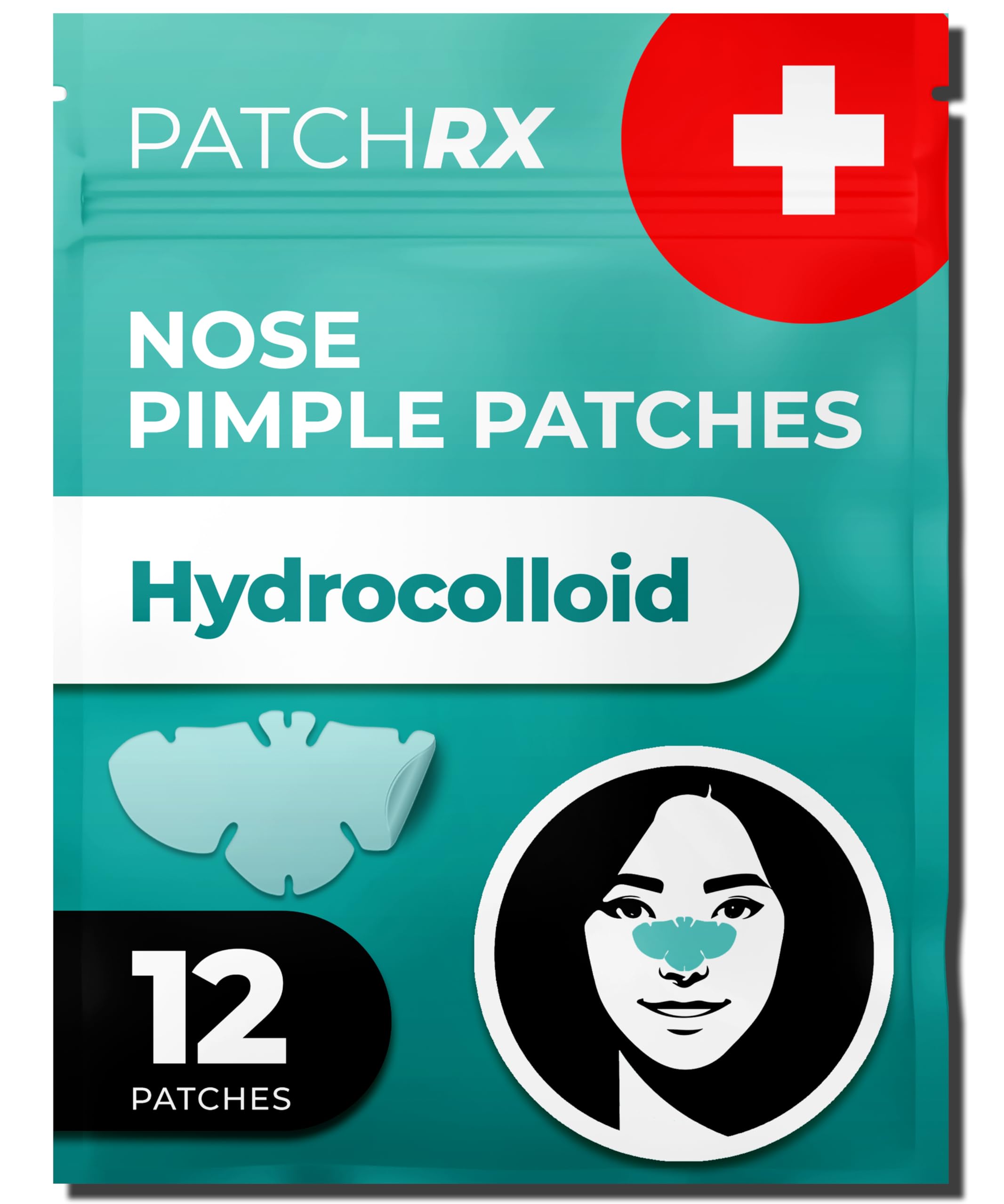 PatchRx parches para granos en la nariz, 12 piezas, cubren imperfecciones y absorben líquido.