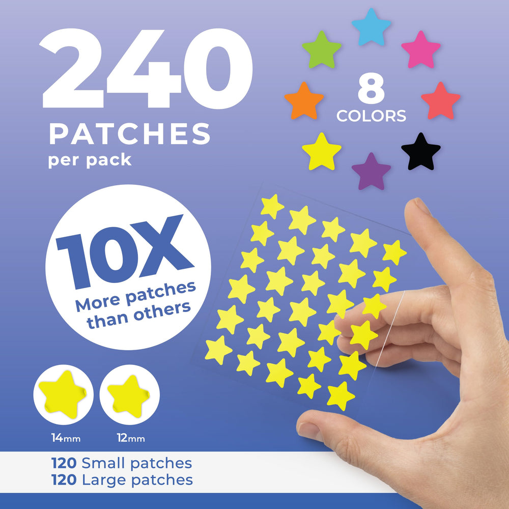 PatchRx Star patches dot varieties closeup highlight different sizes for precise coverage.