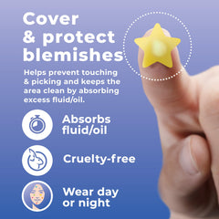 PatchRx Star patches on face closeup demonstrate quick, breathable protection.