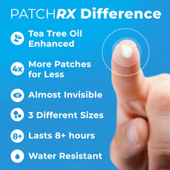 PatchRx ultra-thin dots stay discreet on the skin