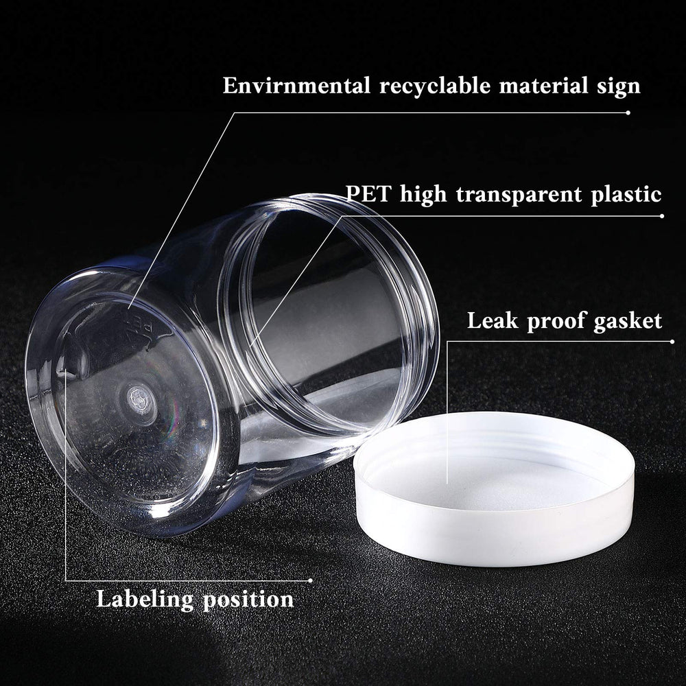 Patelai 10 oz clear jar illustrating size and capacity for creams.