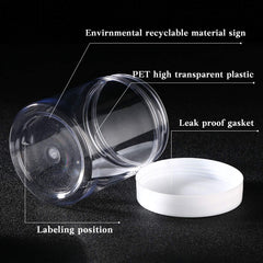 Patelai 10 oz clear jar illustrating size and capacity for creams.