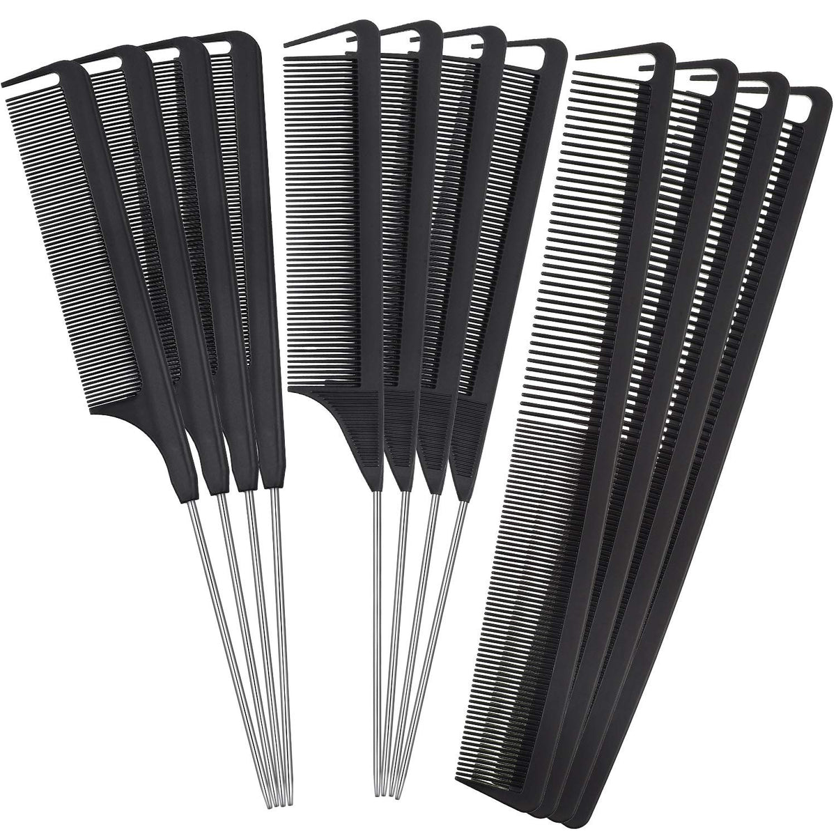 Patelai 12-piece parting combs for braids provide precise sectioning for neat styles.