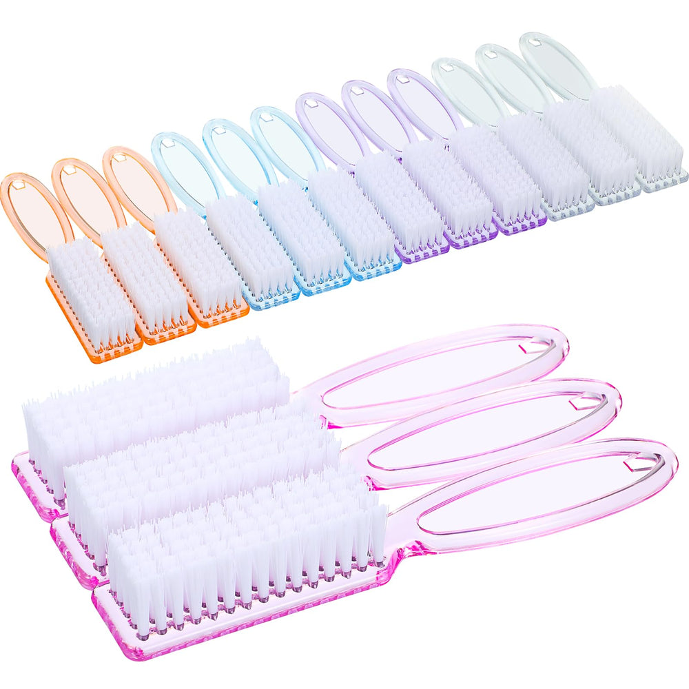 Patelai 15-piece nail brush close-up showing comfortable handle grip for nail cleaning
