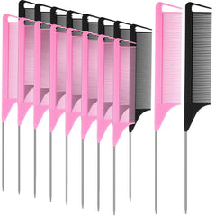 Patelai 18-pc rat tail comb set for precise parting and styling.