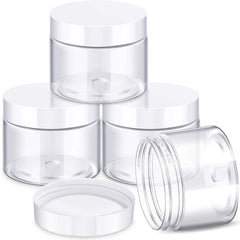 Patelai four-pack round jars with wide mouths for easy filling and travel-ready storage.