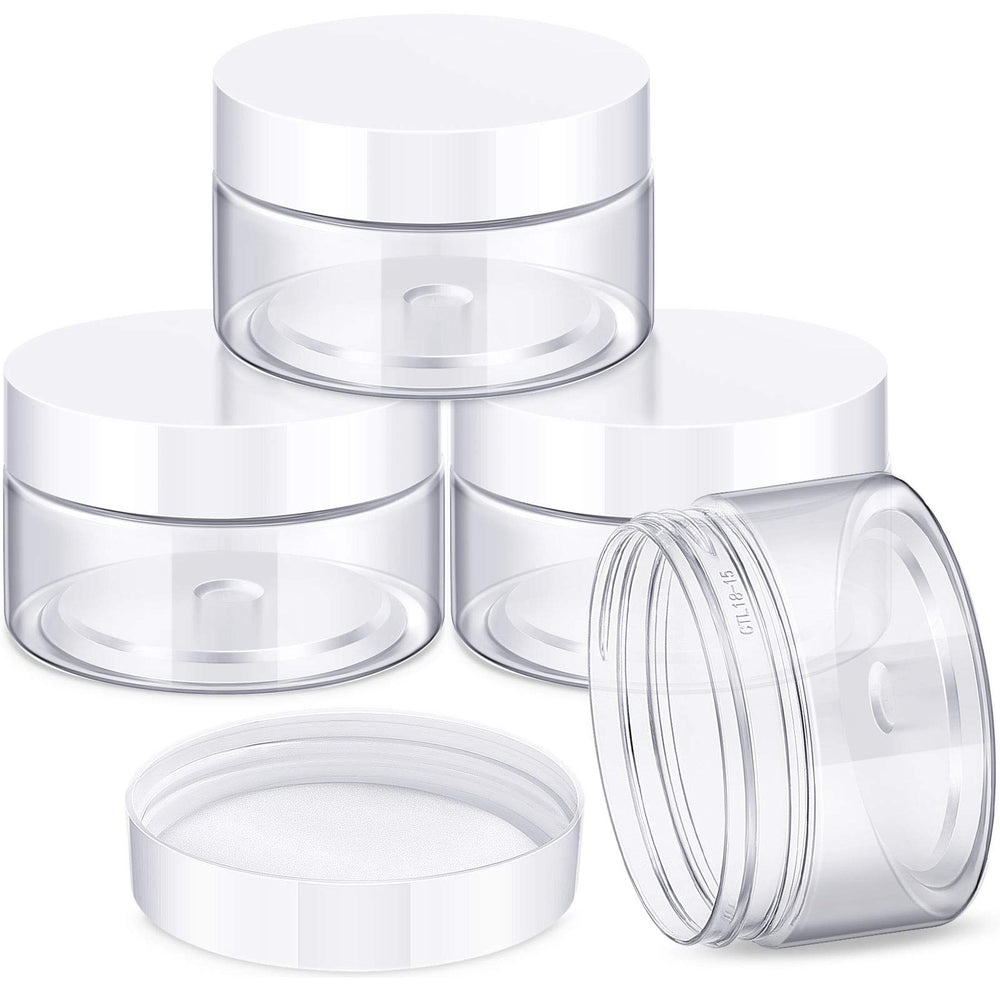 Patelai 4-piece wide-mouth jar set with 1oz clear containers for easy filling