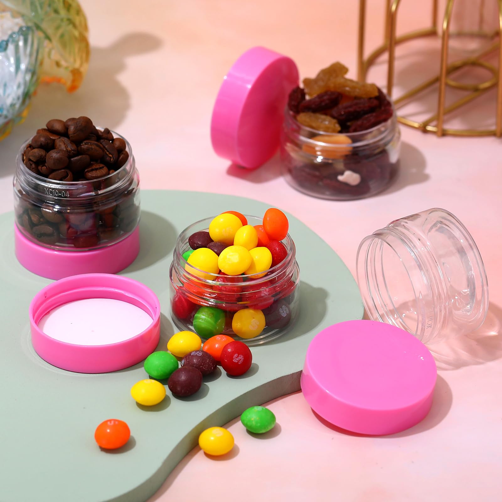 Patelai jars set with pink lids ready for DIY blends and samples