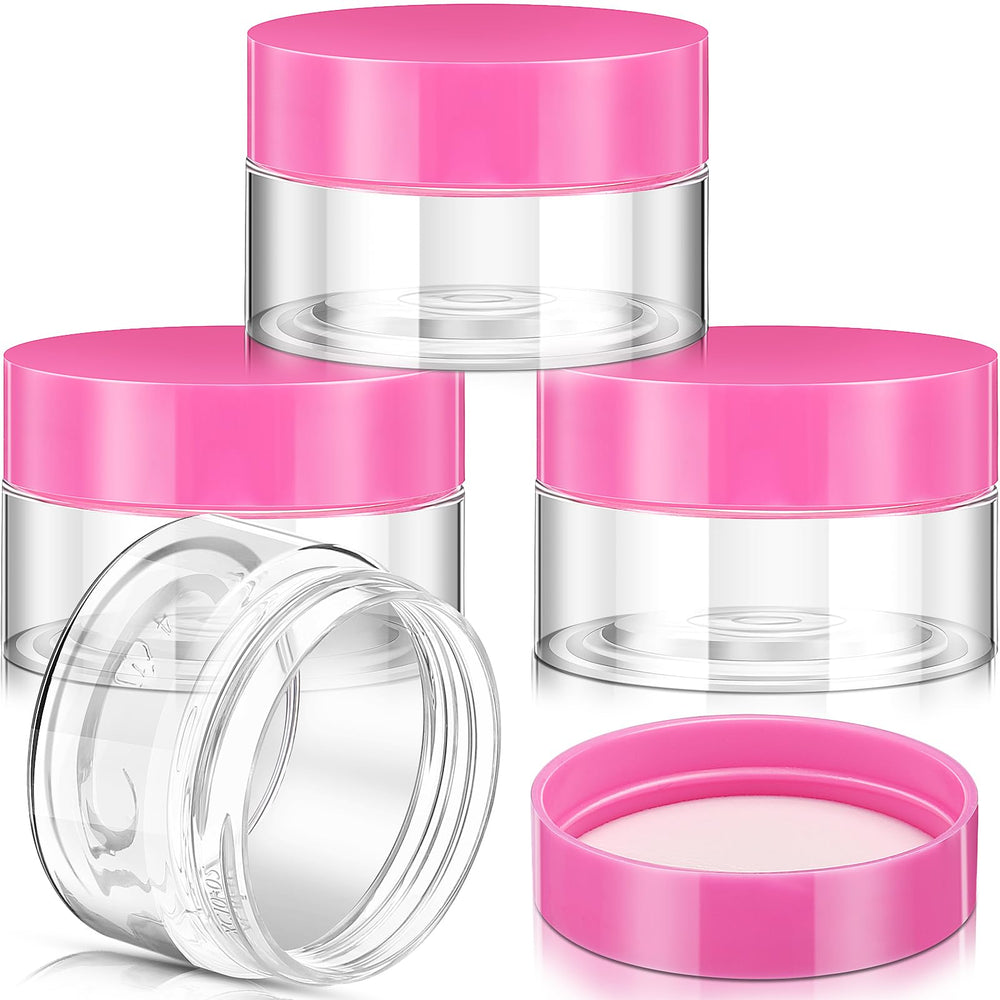 Patelai 4-piece round jar with pink lids for travel storage