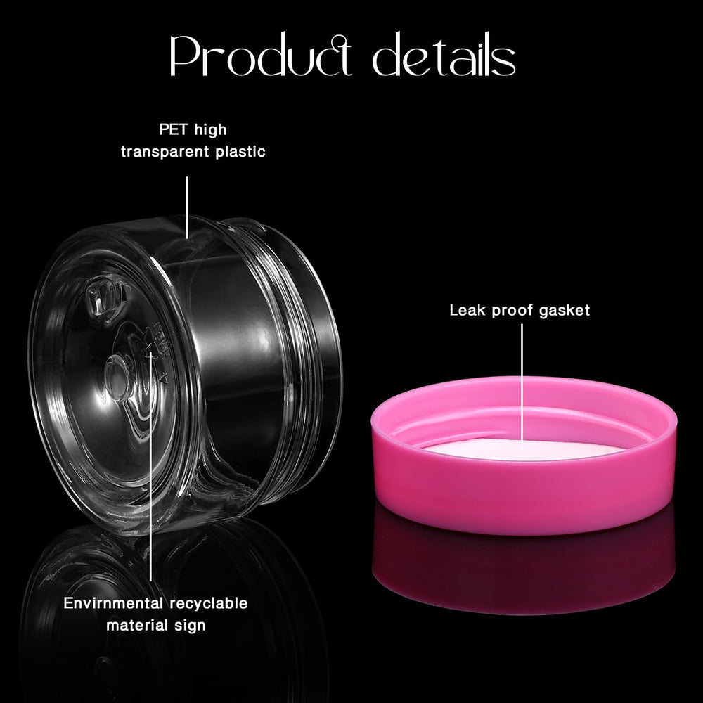 Patelai transparent jar with pink lid showing contents at a glance