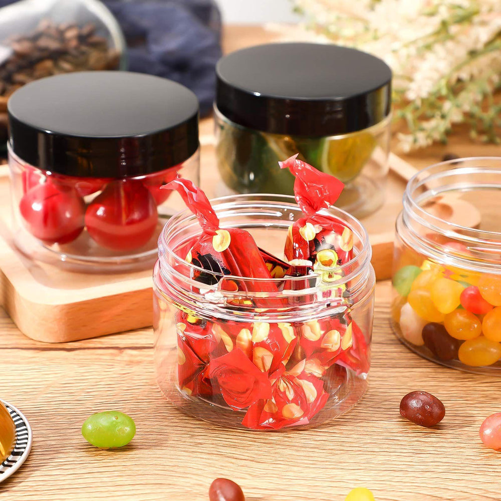Patelai 6-ounce black cap jar designed for skincare samples.