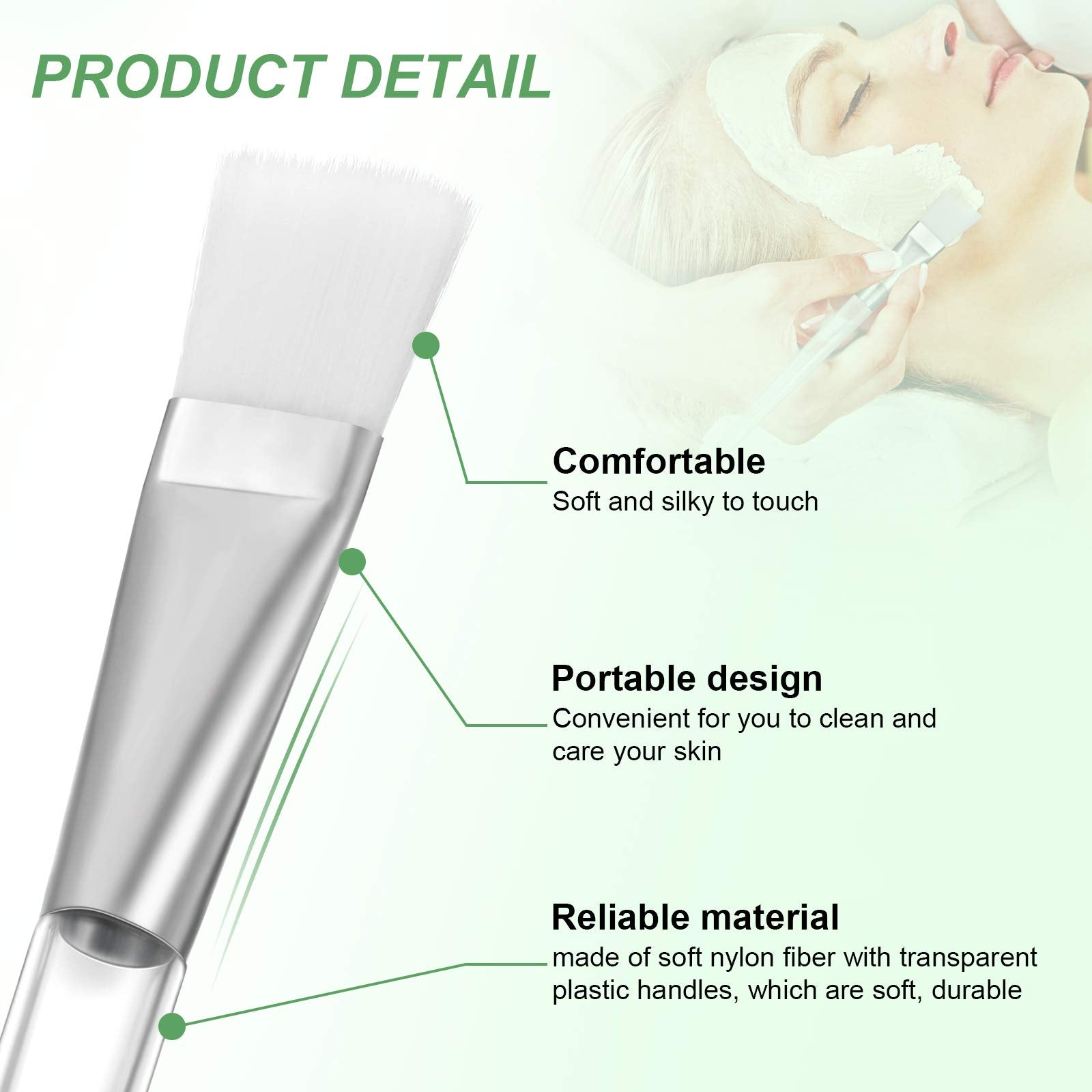 Patelai brush head measures 2.7x2.3 cm for controlled masking.