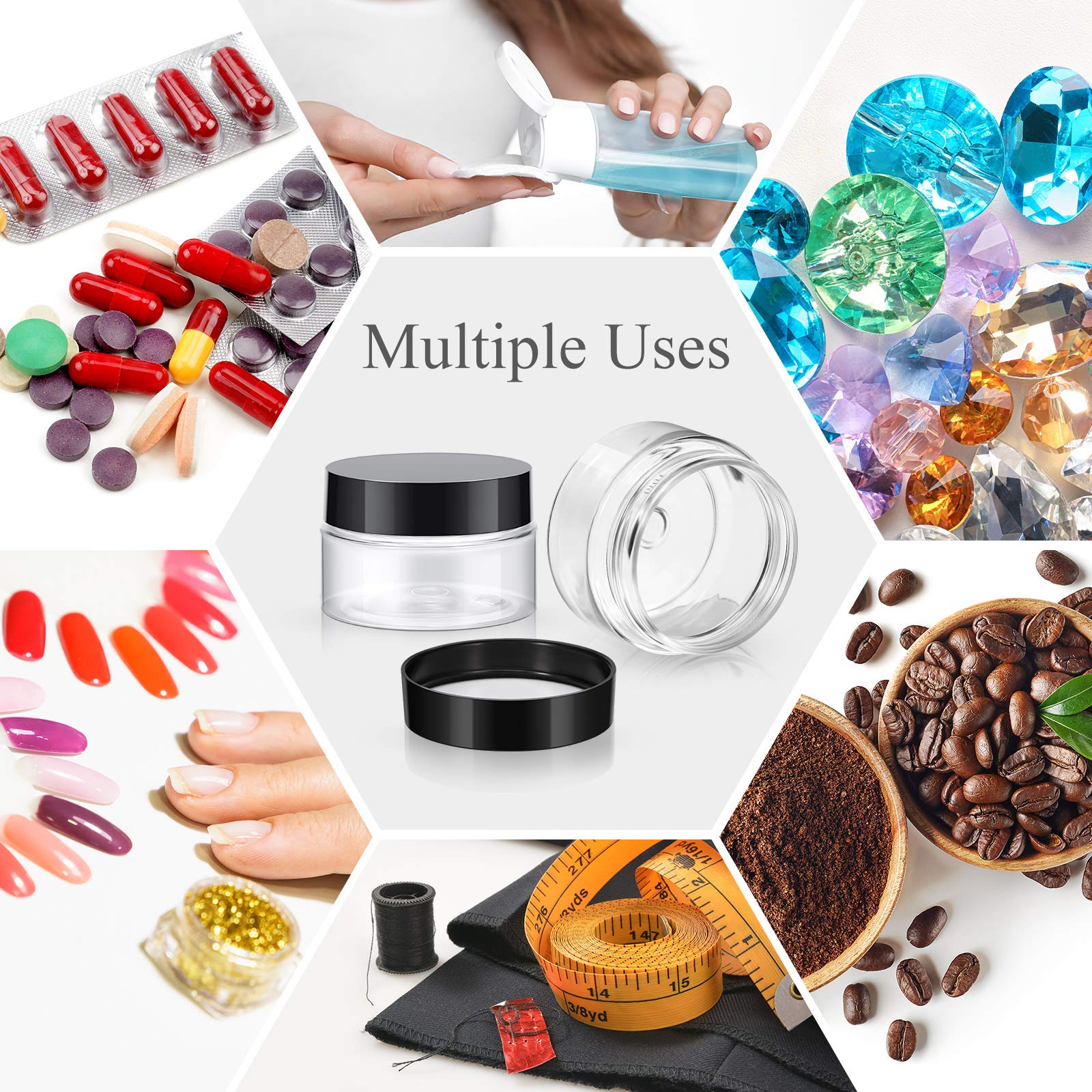 Patelai clear PET container highlights contents for quick organization.