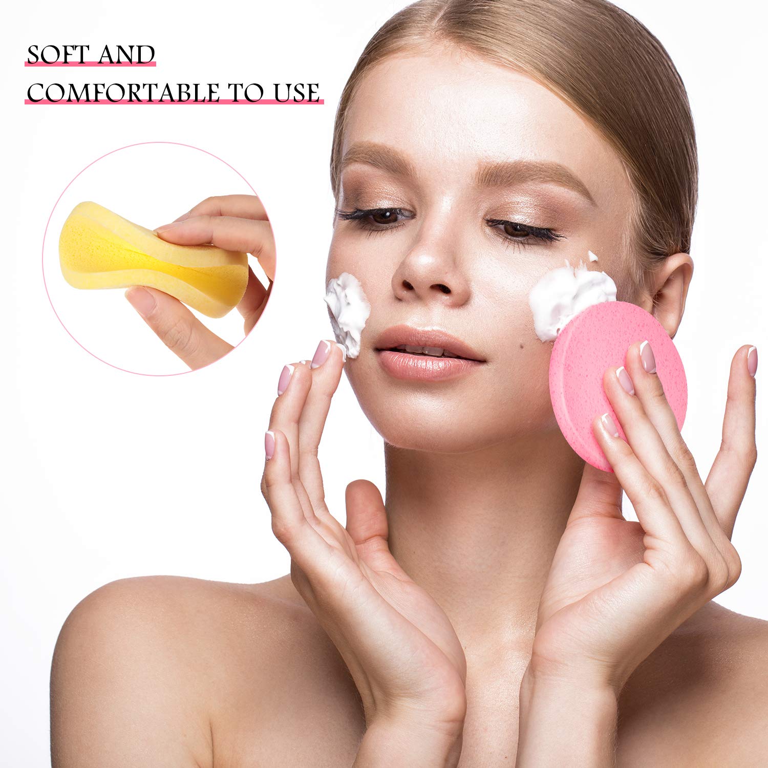 Patelai compressed facial sponge blue pack for daily cleansing.