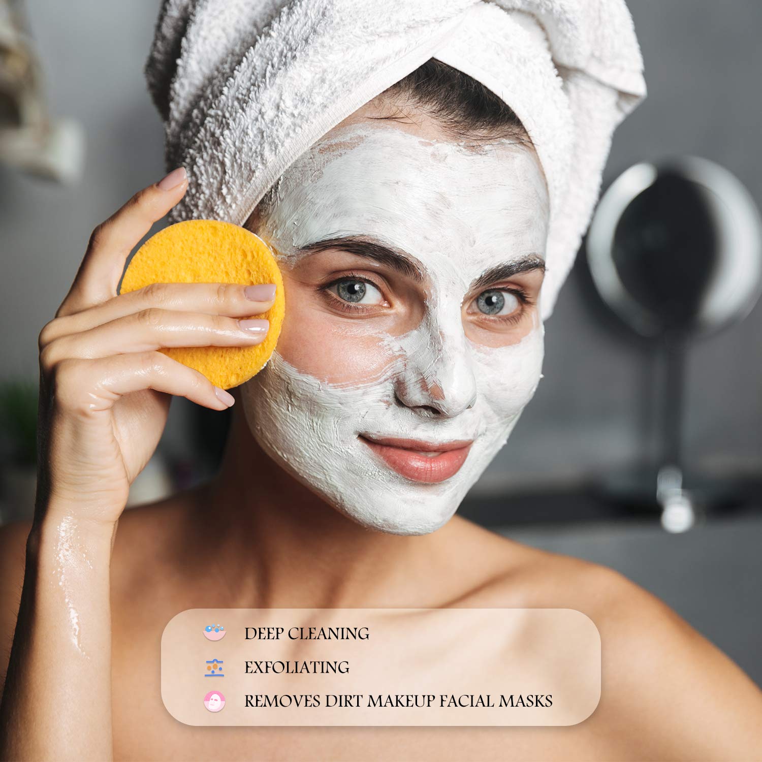 Patelai sponge expands with water for thorough cleansing.