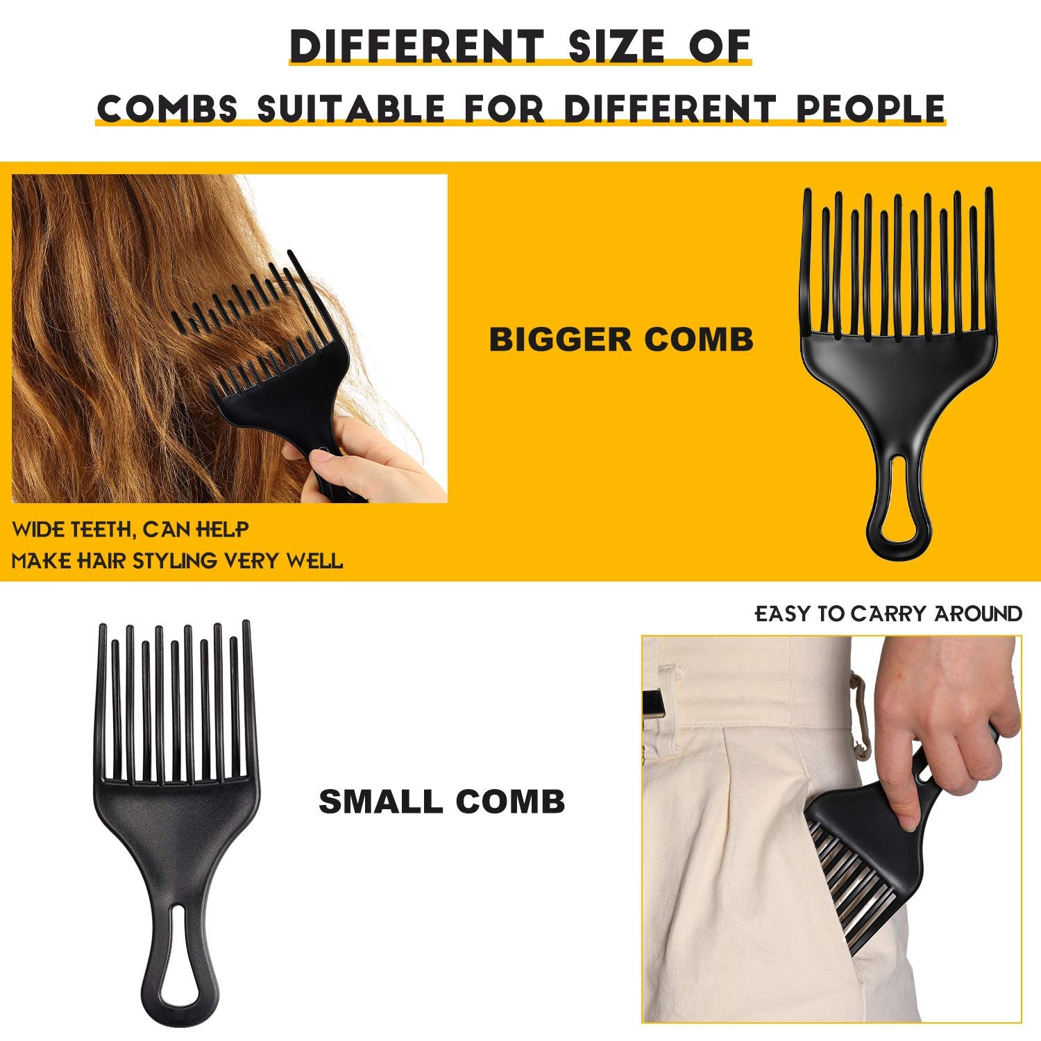 Patelai double fist hair lift comb small for precise styling and portable touch-ups