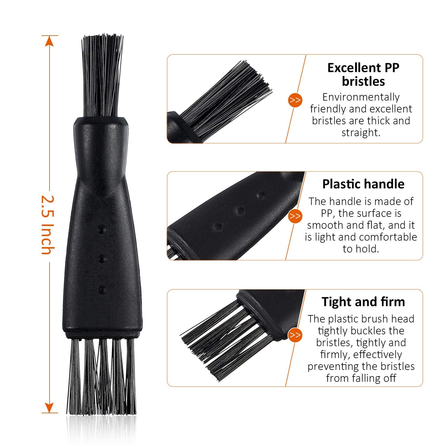 Patelai double-sided shaver cleaning brush with short and long bristles for versatile cleaning.