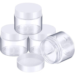 Patelai four-piece round wide-mouth jars with white lids for compact travel storage