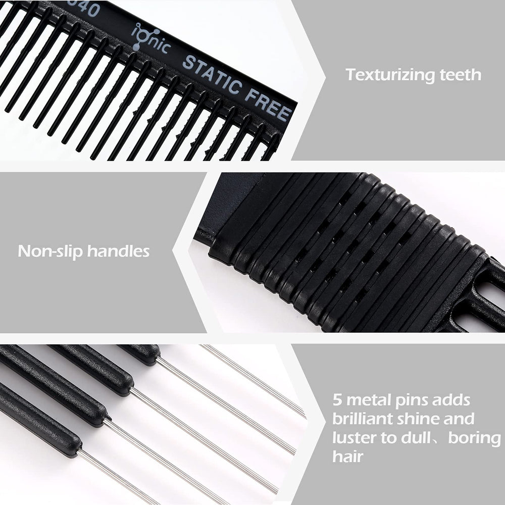 Patelai hair pick with five pins and serrated teeth.